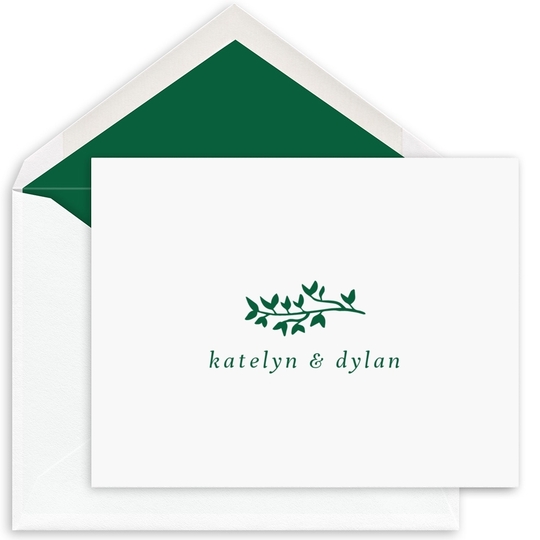 Personalized Sweet Branch Folded Note Cards