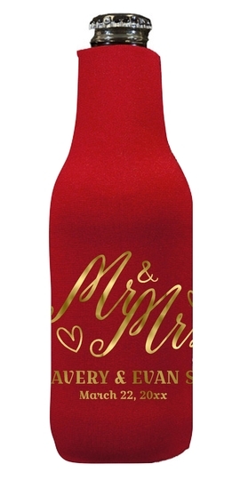 Mr. and Mrs. Hearts Bottle Huggers