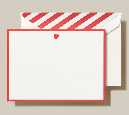 Bordered Heart Boxed Folded Note Cards