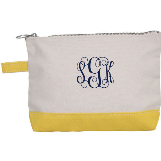 Choice of Monogram Style Canvas Make-Up Bag