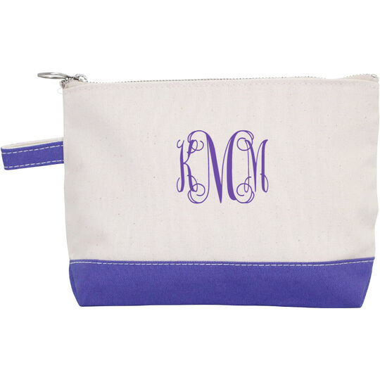 Choice of Monogram Style Canvas Make-Up Bag