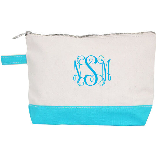 Choice of Monogram Style Canvas Make-Up Bag