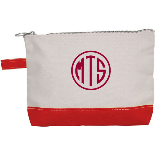 Choice of Monogram Style Canvas Make-Up Bag