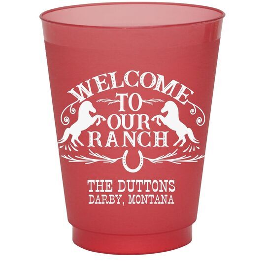 Welcome To Our Ranch Colored Shatterproof Cups