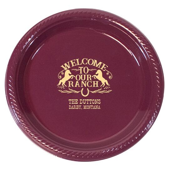 Welcome To Our Ranch Plastic Plates
