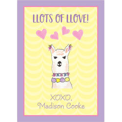 Llama Valentine Exchange Cards
