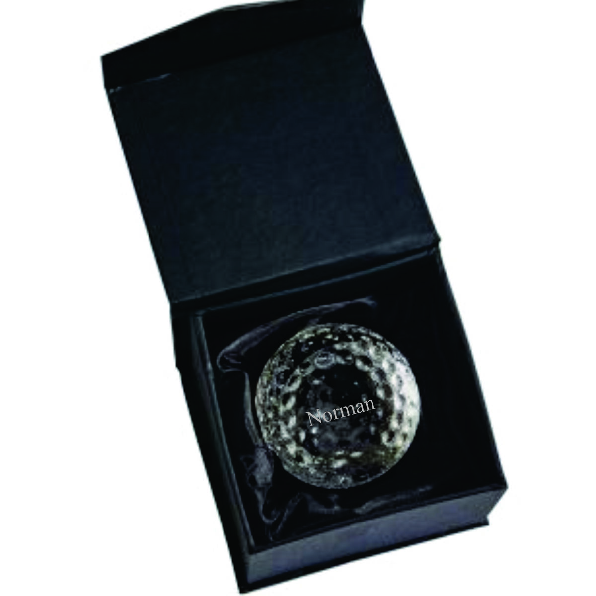 Personalized Glass Golf Ball Paperweight