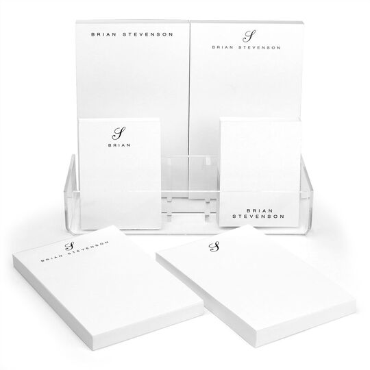 Classic Script Initial Notepad Set (6 Pads)