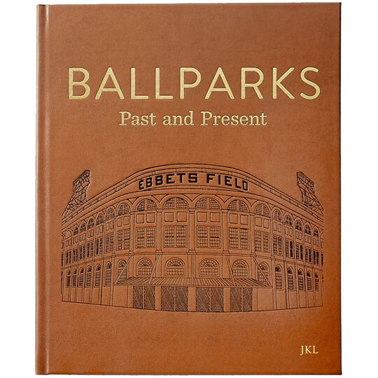 Ballparks Past And Present Personalized Leather Book