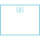 Coral Stripe Back Monogram Flat Note Cards Image 3 of 3
