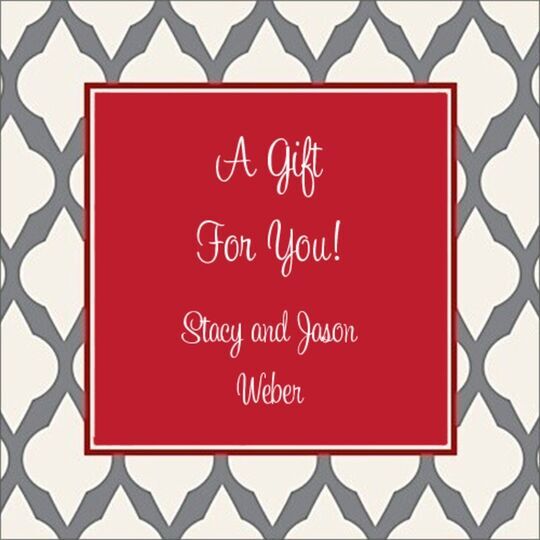 Grey Lattice Square Gift Stickers