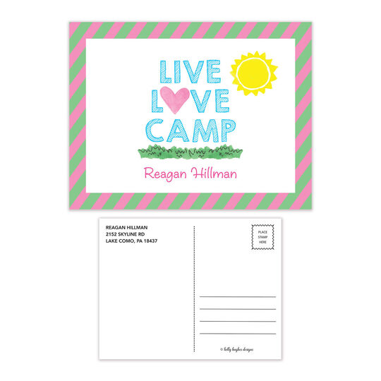 Live Love Camp Flat Postcards