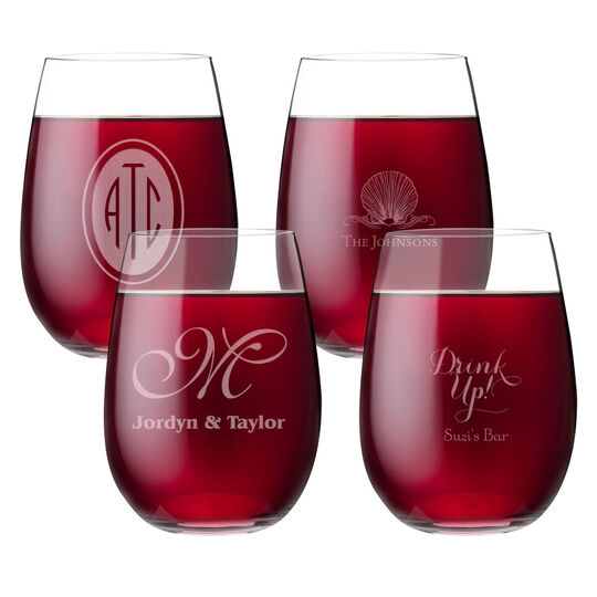 Design Your Own Personalized Tritan Acrylic 14 oz Stemless Wine Set