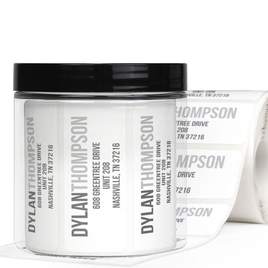 Two Tone Modern Rectangle Address Labels in a Jar