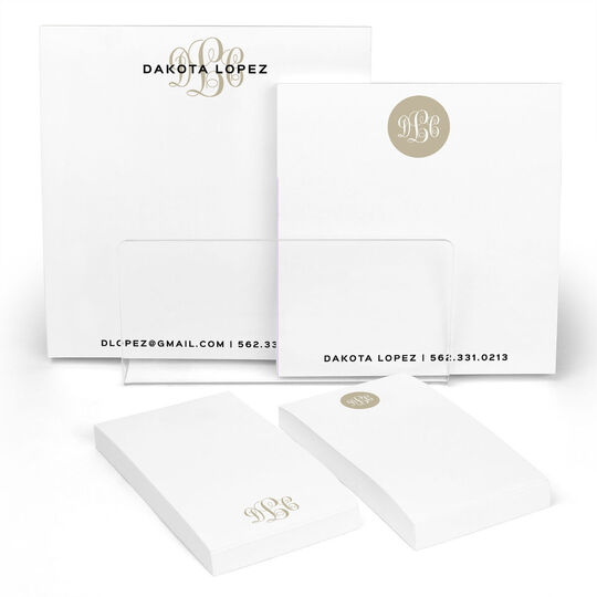 Pop of Color Monogram Notepad Set (4 Pads)