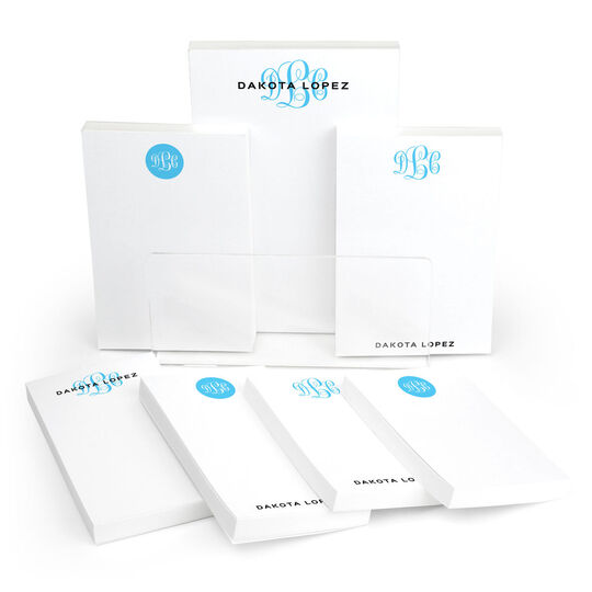 Pop of Color Monogram 7 Notepad Set