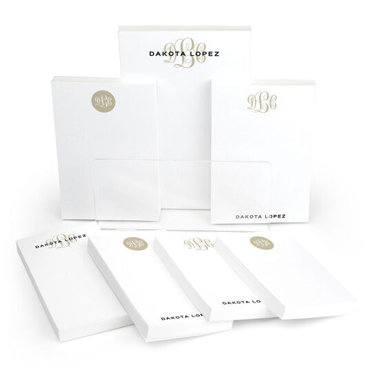 Pop of Color Monogram 7 Notepad Set