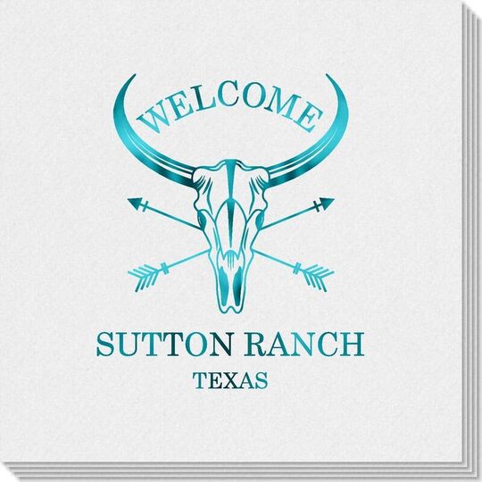 Longhorn Skull with Arrows Linen Like Napkins