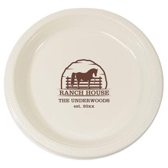 Horse Ranch House Plastic Plates