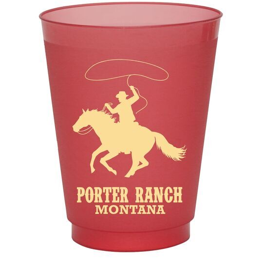 Lasso Cowboy Colored Shatterproof Cups