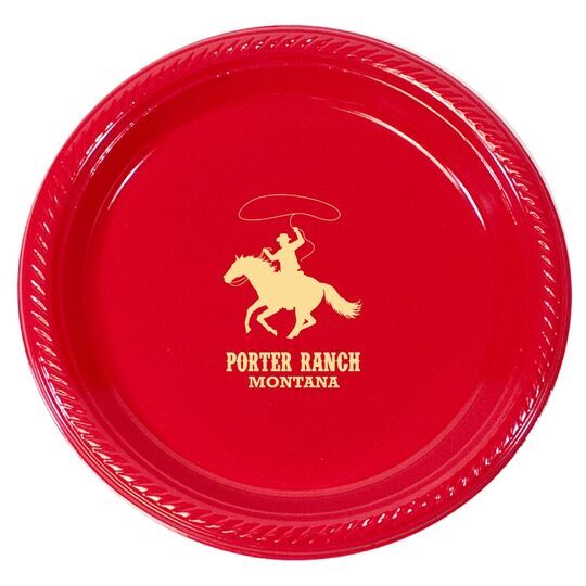 Lasso Cowboy Plastic Plates