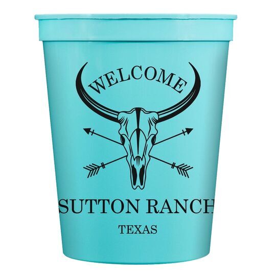 Longhorn Skull with Arrows Stadium Cups