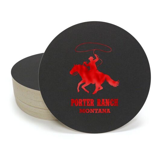 Lasso Cowboy Round Coasters