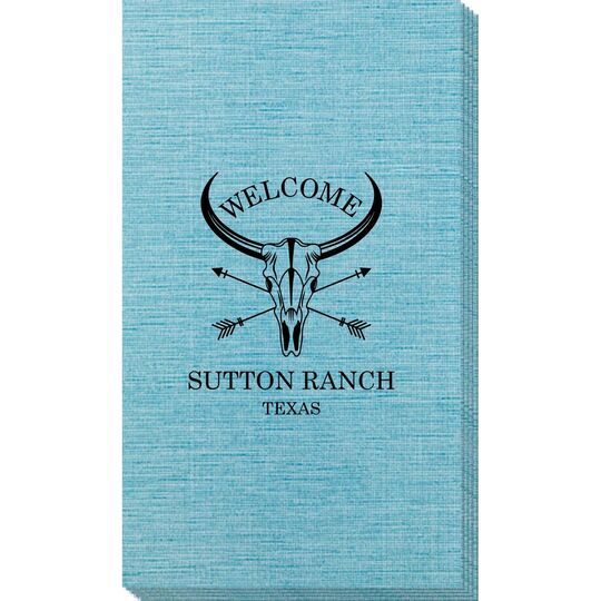 Longhorn Skull with Arrows Bamboo Luxe Guest Towels