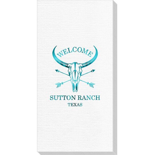 Longhorn Skull with Arrows Deville Guest Towels