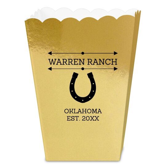 Horseshoe Napkins Mini Popcorn Boxes