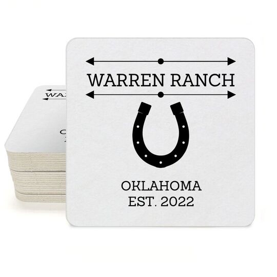 Horseshoe Napkins Square Coasters