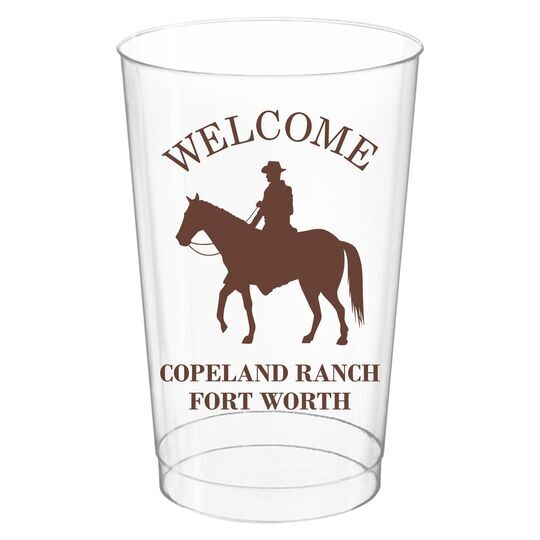 Cowboy with Horse Clear Plastic Cups