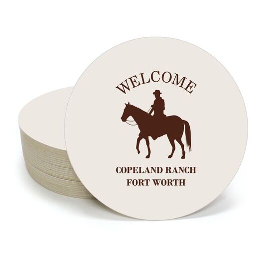 Cowboy with Horse Round Coasters