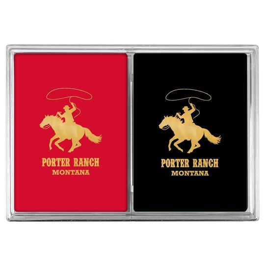 Lasso Cowboy Double Deck Playing Cards