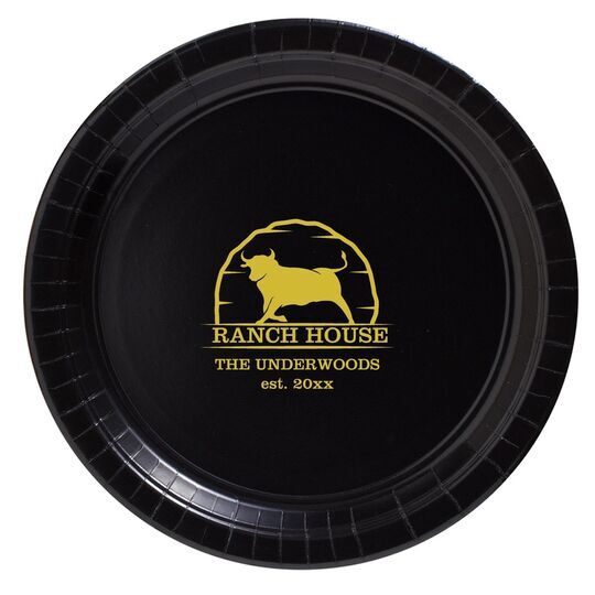 Bull Ranch House Paper Plates