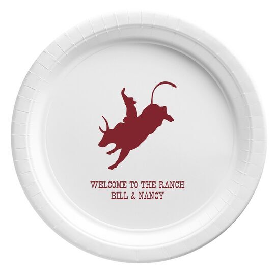 Bull Rider Paper Plates