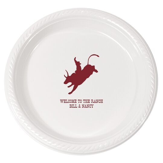 Bull Rider Plastic Plates