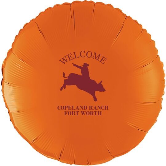 Bull Rider Silhouette Mylar Balloons