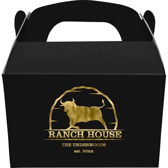 Bull Ranch House Gable Favor Boxes