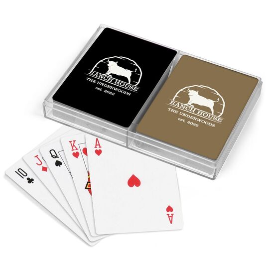 Bull Ranch House Double Deck Playing Cards
