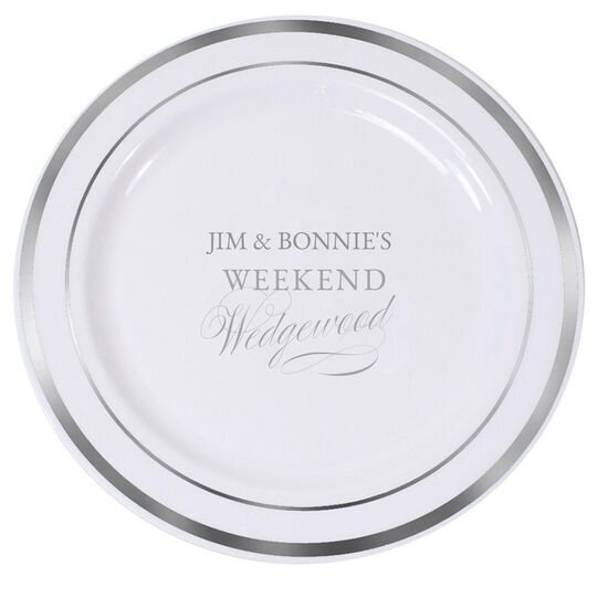 Weekend Wedgewood Premium Banded Plastic Plates