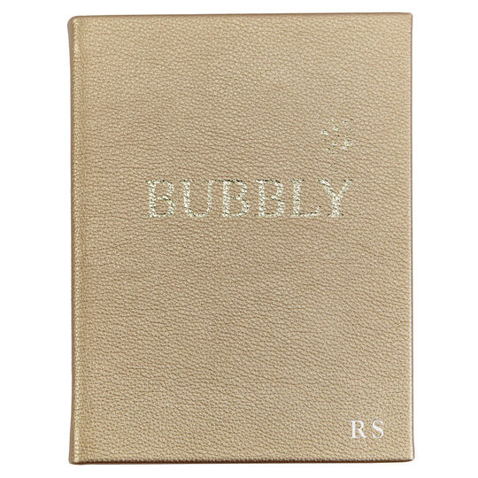 Bubbly Personalized Gold Metallic Leather Book