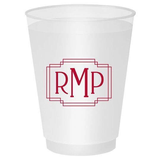Interlocking Frame Monogram Shatterproof Cups