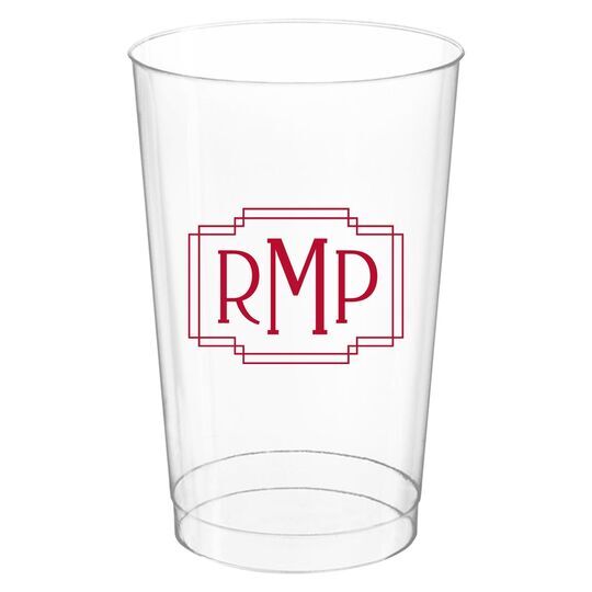 Interlocking Frame Monogram Clear Plastic Cups