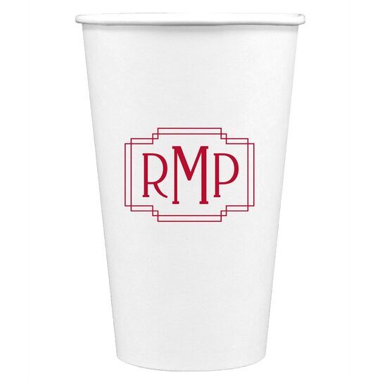 Interlocking Frame Monogram Paper Coffee Cups