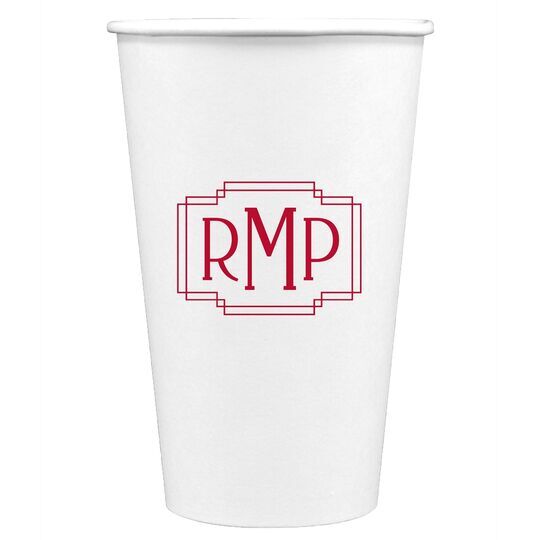 Interlocking Frame Monogram Paper Coffee Cups