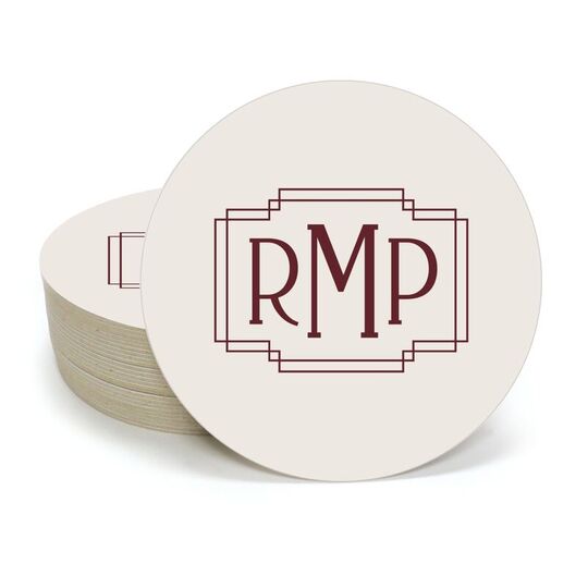 Interlocking Frame Monogram Round Coasters