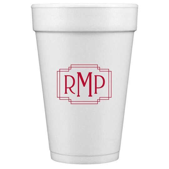 Interlocking Frame Monogram Styrofoam Cups