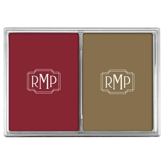 Interlocking Frame Monogram Double Deck Playing Cards