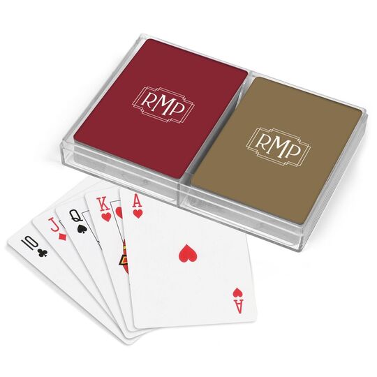 Interlocking Frame Monogram Double Deck Playing Cards